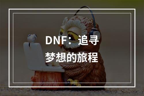 DNF：追寻梦想的旅程