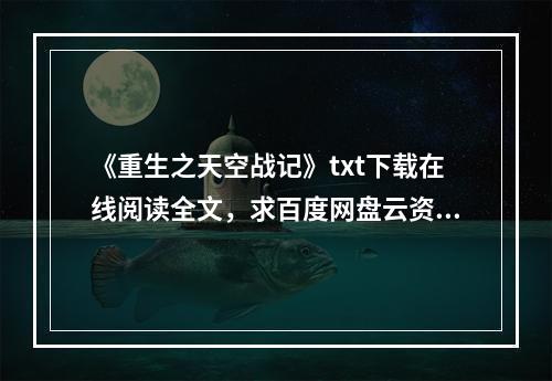 《重生之天空战记》txt下载在线阅读全文，求百度网盘云资源(天空战记下载)