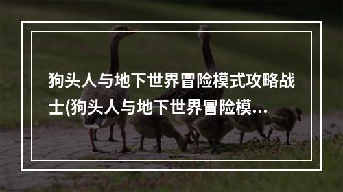 狗头人与地下世界冒险模式攻略战士(狗头人与地下世界冒险模式攻略)