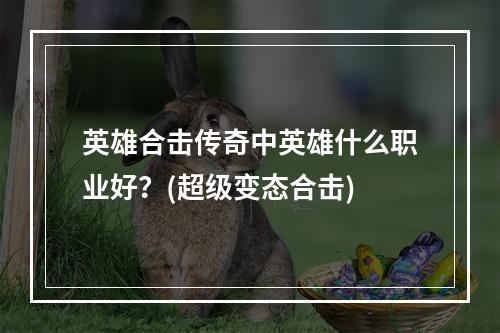 英雄合击传奇中英雄什么职业好？(超级变态合击)