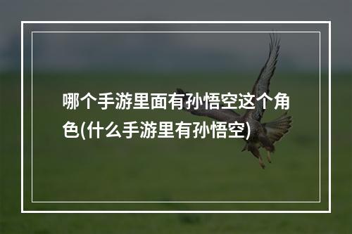 哪个手游里面有孙悟空这个角色(什么手游里有孙悟空)