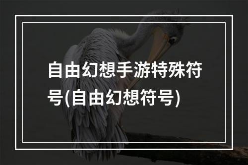 自由幻想手游特殊符号(自由幻想符号)