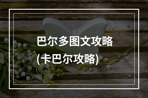 巴尔多图文攻略(卡巴尔攻略)