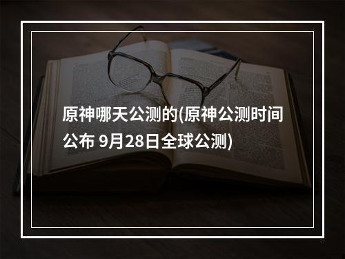 原神哪天公测的(原神公测时间公布 9月28日全球公测)