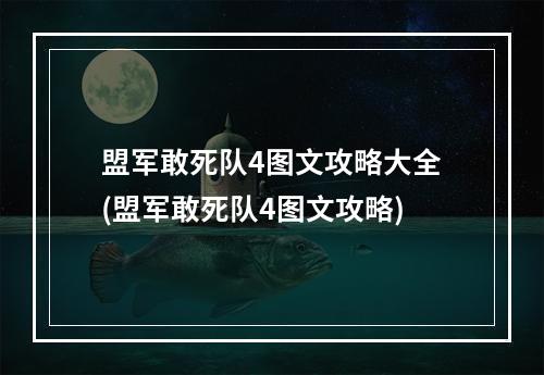 盟军敢死队4图文攻略大全(盟军敢死队4图文攻略)