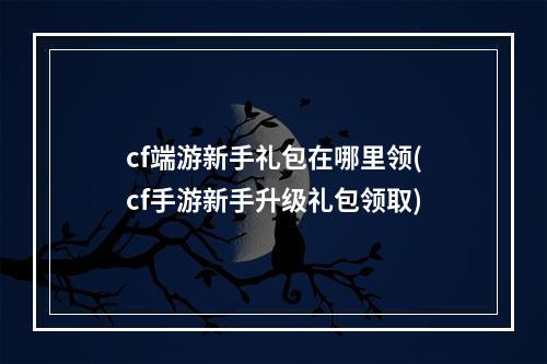 cf端游新手礼包在哪里领(cf手游新手升级礼包领取)