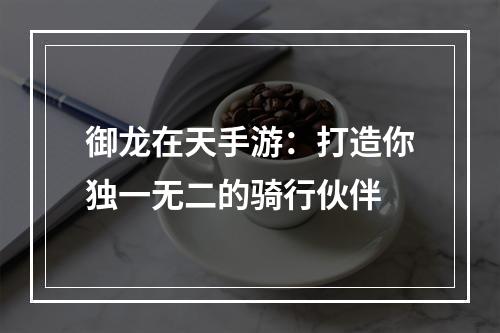 御龙在天手游：打造你独一无二的骑行伙伴