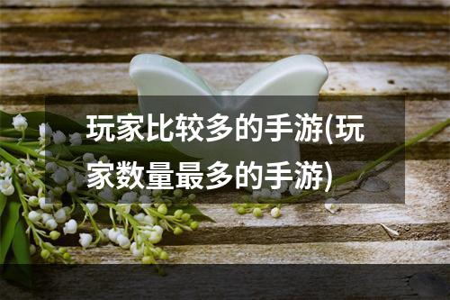 玩家比较多的手游(玩家数量最多的手游)