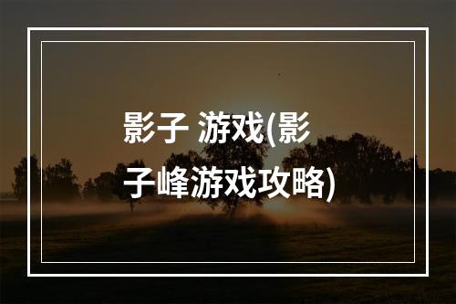 影子 游戏(影子峰游戏攻略)