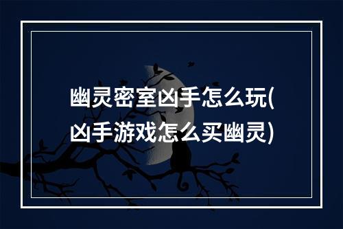 幽灵密室凶手怎么玩(凶手游戏怎么买幽灵)