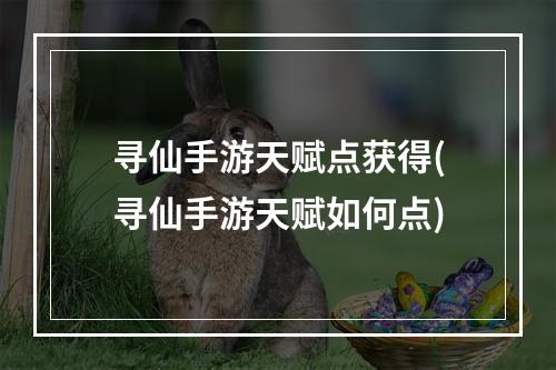 寻仙手游天赋点获得(寻仙手游天赋如何点)