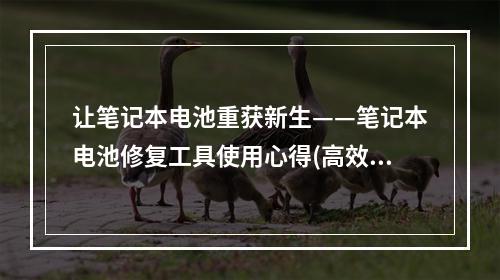 让笔记本电池重获新生——笔记本电池修复工具使用心得(高效修复笔记本电池损耗)