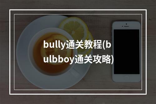 bully通关教程(bulbboy通关攻略)