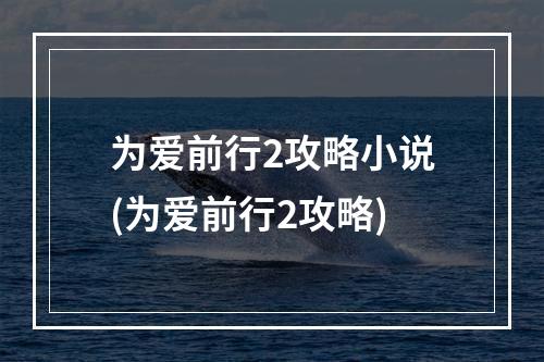 为爱前行2攻略小说(为爱前行2攻略)