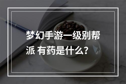 梦幻手游一级别帮派 有药是什么？