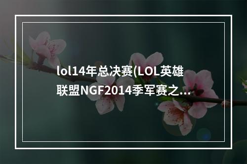 lol14年总决赛(LOL英雄联盟NGF2014季军赛之KING对OMG录像)