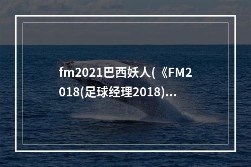 fm2021巴西妖人(《FM2018(足球经理2018)》世界杯巴西核心球员能力介绍)