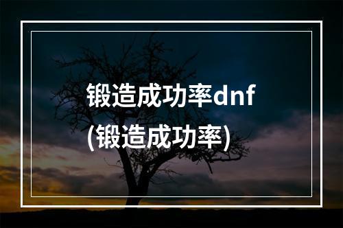 锻造成功率dnf(锻造成功率)