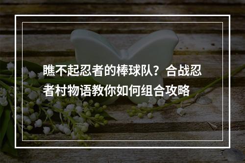 瞧不起忍者的棒球队？合战忍者村物语教你如何组合攻略