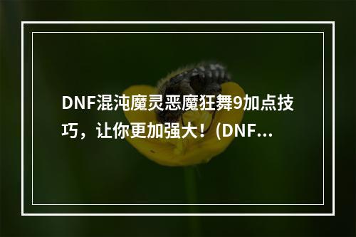 DNF混沌魔灵恶魔狂舞9加点技巧，让你更加强大！(DNF混沌魔灵恶魔狂舞9刷图攻略，让你轻松过关！)