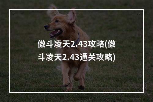 傲斗凌天2.43攻略(傲斗凌天2.43通关攻略)