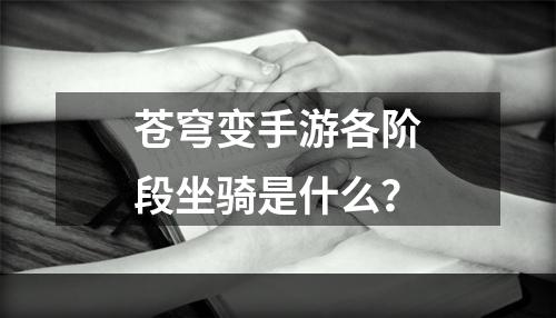 苍穹变手游各阶段坐骑是什么？