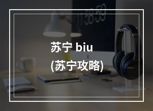 苏宁 biu(苏宁攻略)