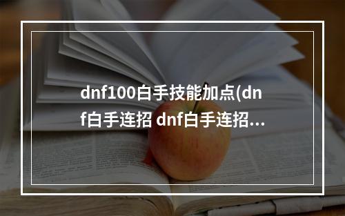 dnf100白手技能加点(dnf白手连招 dnf白手连招教学  )