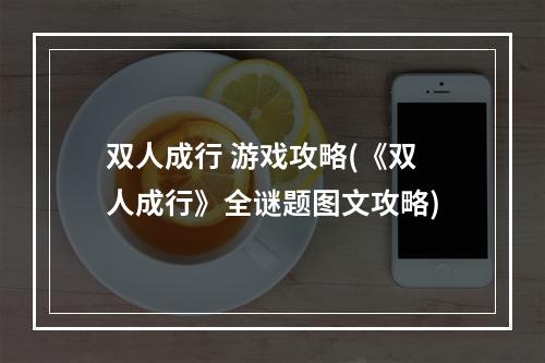 双人成行 游戏攻略(《双人成行》全谜题图文攻略)