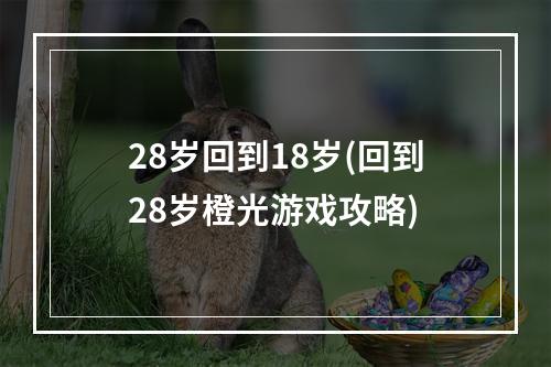 28岁回到18岁(回到28岁橙光游戏攻略)