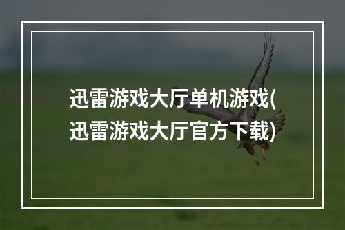 迅雷游戏大厅单机游戏(迅雷游戏大厅官方下载)