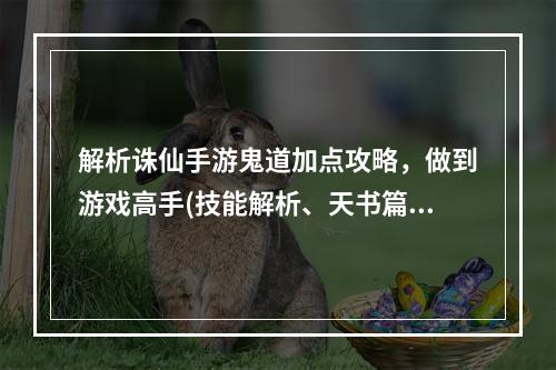 解析诛仙手游鬼道加点攻略，做到游戏高手(技能解析、天书篇)