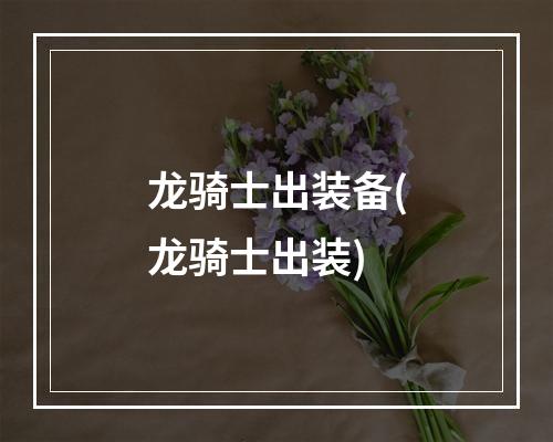 龙骑士出装备(龙骑士出装)