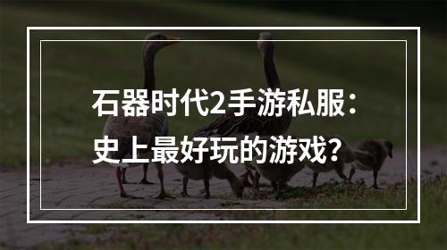 石器时代2手游私服：史上最好玩的游戏？