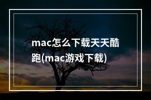 mac怎么下载天天酷跑(mac游戏下载)