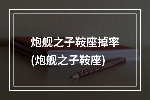 炮舰之子鞍座掉率(炮舰之子鞍座)