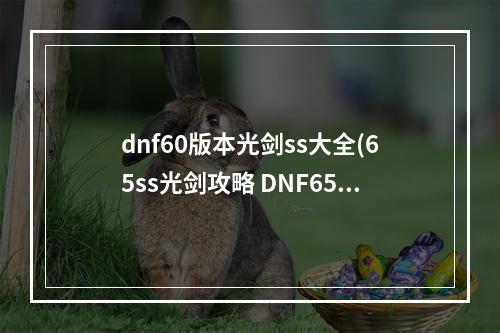 dnf60版本光剑ss大全(65ss光剑攻略 DNF65SS光剑属性)