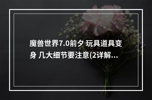 魔兽世界7.0前夕 玩具道具变身 几大细节要注意(2详解魔兽玩具道具变化)(详解魔兽玩具道具变化))