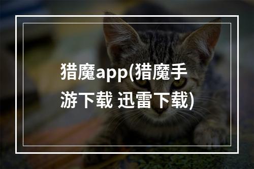 猎魔app(猎魔手游下载 迅雷下载)