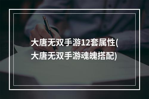 大唐无双手游12套属性(大唐无双手游魂魄搭配)