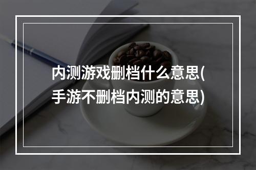 内测游戏删档什么意思(手游不删档内测的意思)