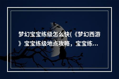 梦幻宝宝练级怎么快(《梦幻西游》宝宝练级地点攻略，宝宝练级梦幻西游 0级)