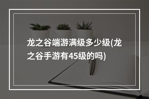 龙之谷端游满级多少级(龙之谷手游有45级的吗)