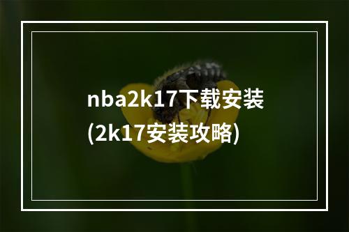 nba2k17下载安装(2k17安装攻略)