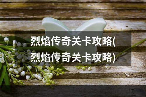 烈焰传奇关卡攻略(烈焰传奇关卡攻略)