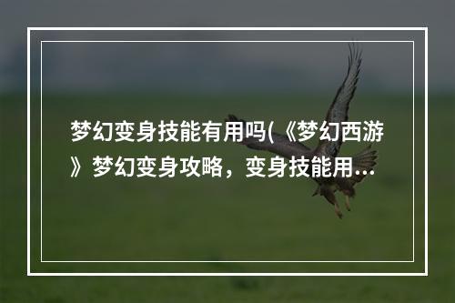 梦幻变身技能有用吗(《梦幻西游》梦幻变身攻略，变身技能用处 变身卡附带)