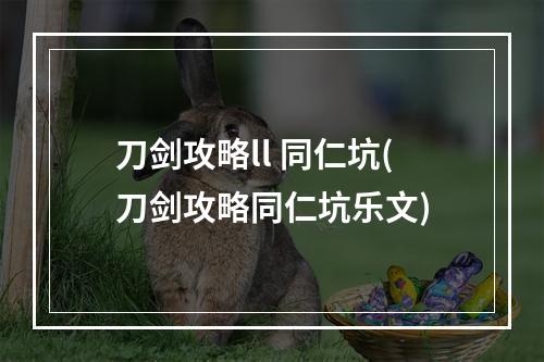 刀剑攻略ll 同仁坑(刀剑攻略同仁坑乐文)