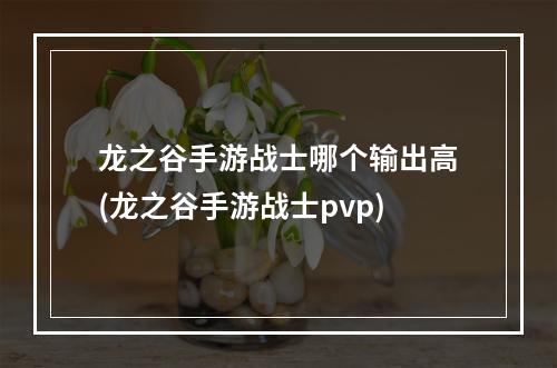 龙之谷手游战士哪个输出高(龙之谷手游战士pvp)