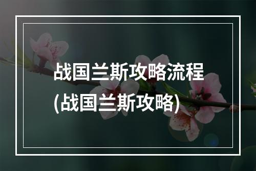 战国兰斯攻略流程(战国兰斯攻略)