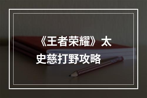 《王者荣耀》太史慈打野攻略